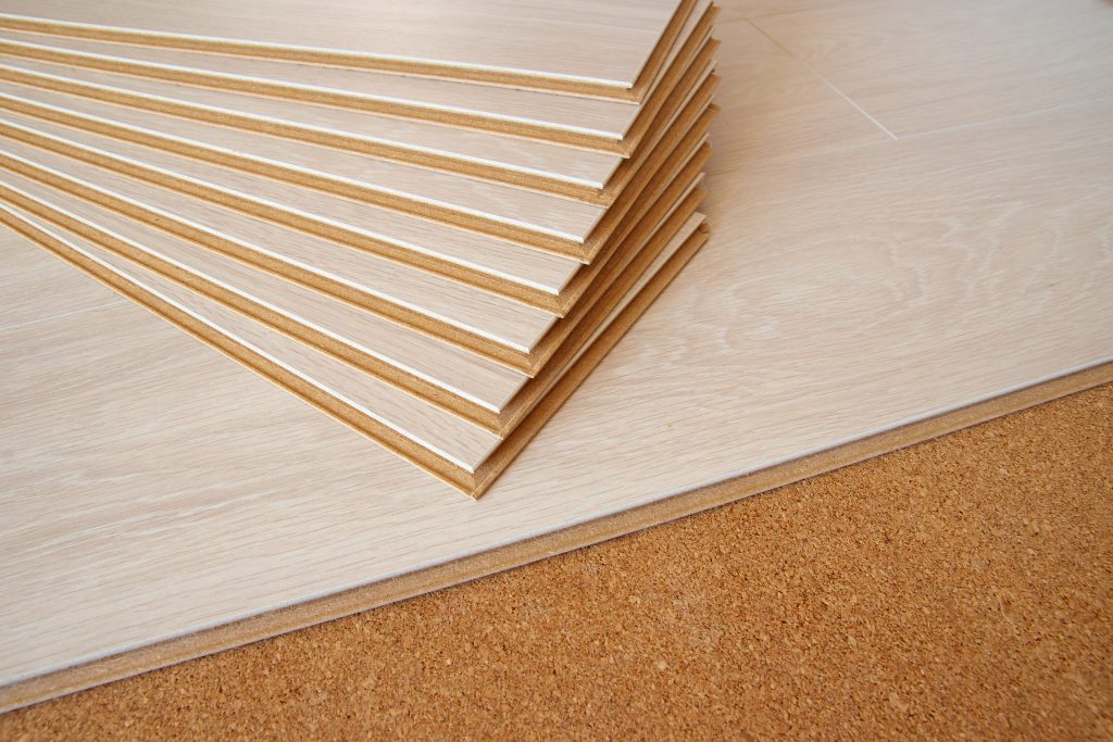 natural cork underneath linoleum flooring